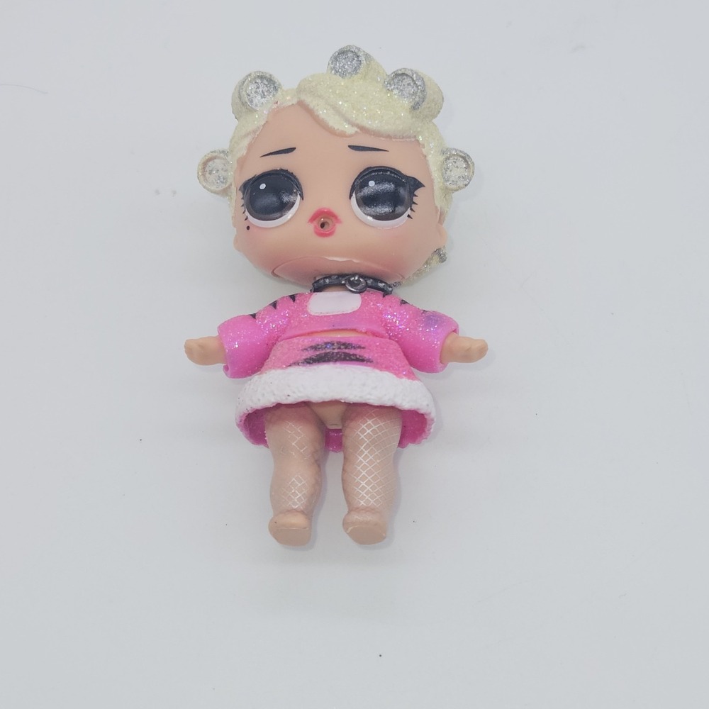 LOL Surprise Bling Series Pink Baby Doll - Glitter Hair Silver Curlers MGA